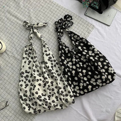 Floral Shoulder Bags Students Cross-body Casual Totes Bag Retro Cotton Handbags