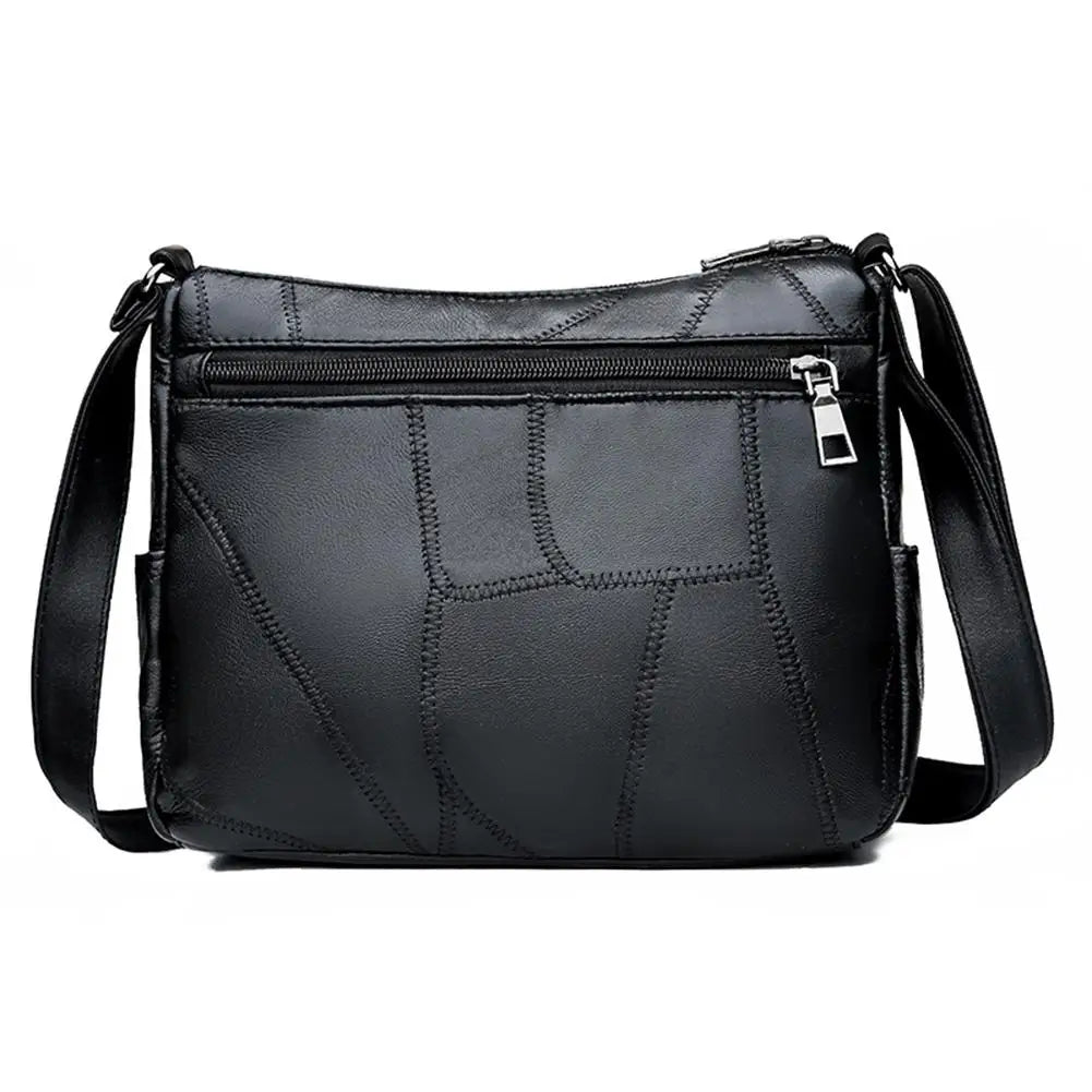 Women Flower Printed PU Leather Crossbody Bag Large Capacity Shoulder Bag