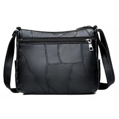 Women Flower Printed PU Leather Crossbody Bag Large Capacity Shoulder Bag