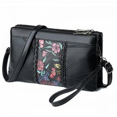 Women Flower Printed Crossbody Bag Large Capacity Shoulder Bag Retro Handbag