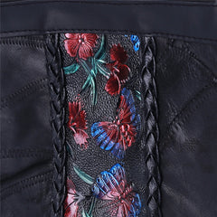 Women Flower Printed Crossbody Bag Large Capacity Shoulder Bag Retro Handbag