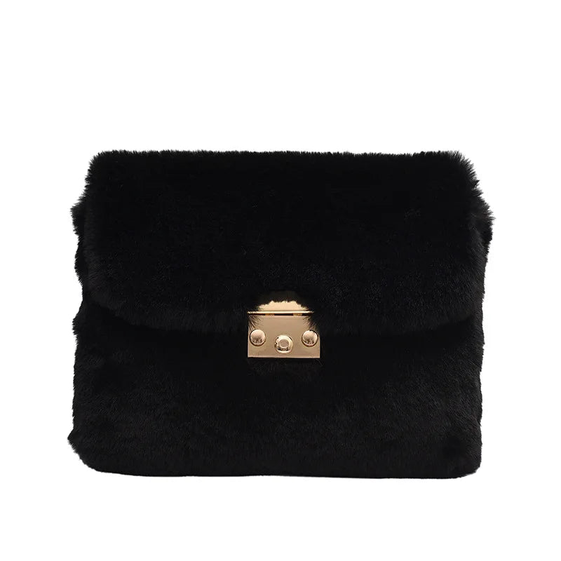 Fluffy Square Bag Chain Cross Body Plush