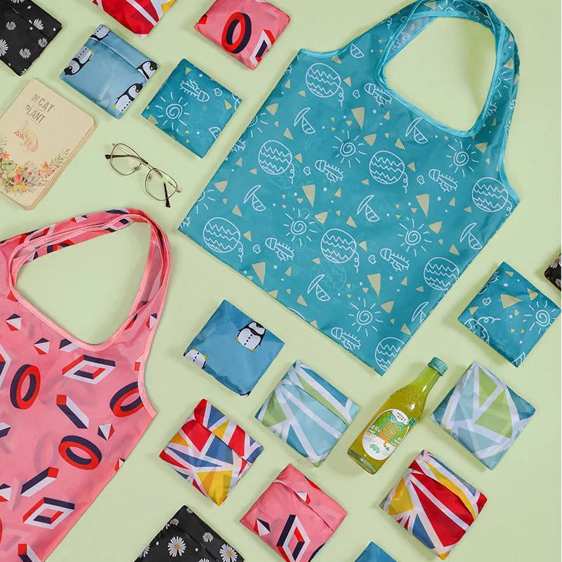 Women Foldable Shopping Bag Eco Grocery Tote Large Capacity Handbag