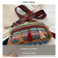 Women Folk Style Waist Bags with Adjustable Strap Fanny Pack
