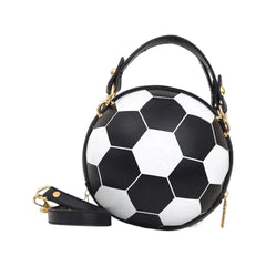 Women Football Shaped Cross Body Bag Round Handbag Messenger Bag