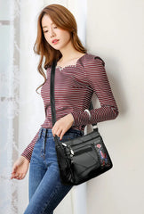 Women Leather Bags Flower Shoulder Bags For Ladies Crossbody Bags