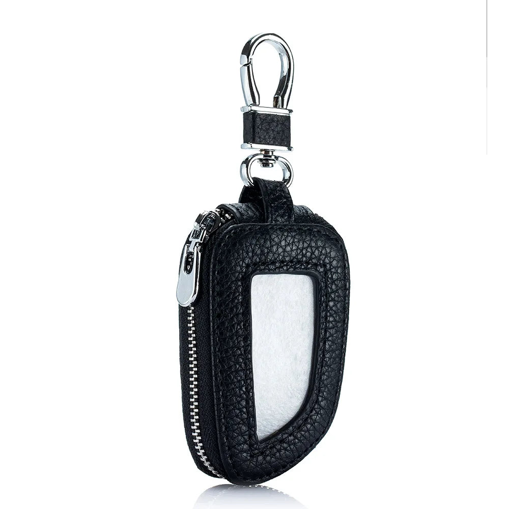Leather Key Wallets Zipper Car Key Bag Large Capacity Key Case