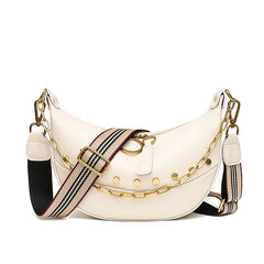 Leather Chain Handbag Soft Tote Bag Rivet Shoulder Bag