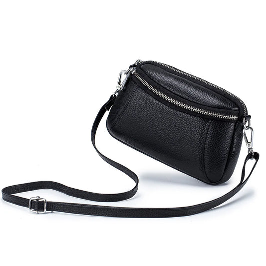 Women Leather Mobile Phone Bag Ladies Shoulder Bag Large Capacity Soft Mini