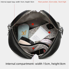 Women Leather Shoulder Bag Totes Waterproof Cowhide Handbag
