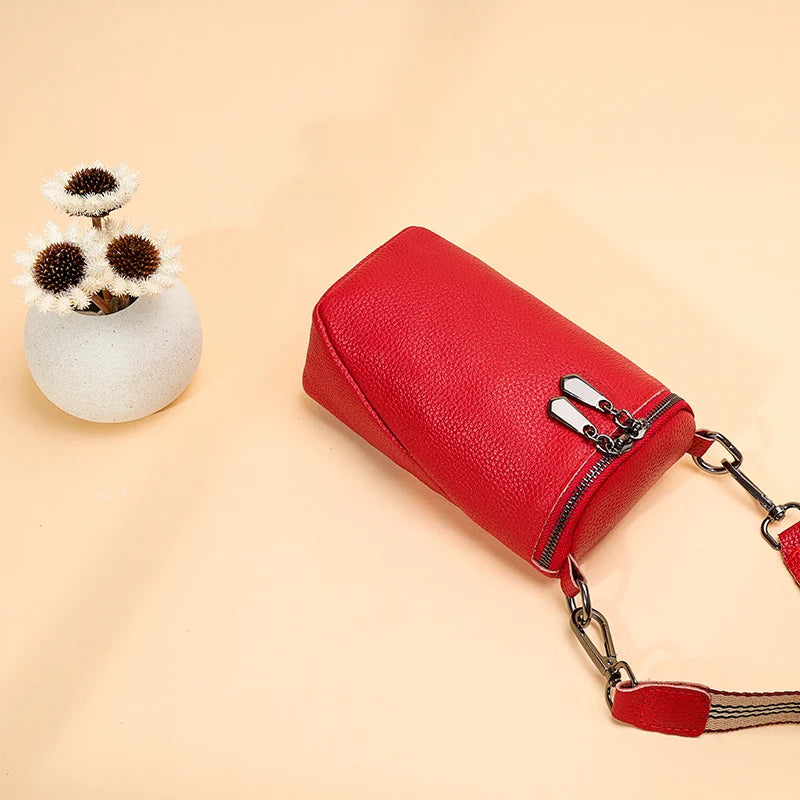 Leather Shoulder Bag Mini Crossbody Tote for Women