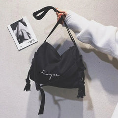 Women Girl Large Capacity Canvas Messenger Bag Girls Tooling Postman Shoulder Ba