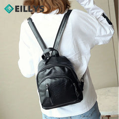 Women Girl Multifunction Backpack School Bag Pu Leather Backpack