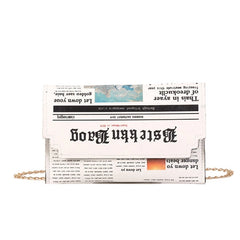 Newspaper Pattern Crossbody Bag Satchel Tote Purse