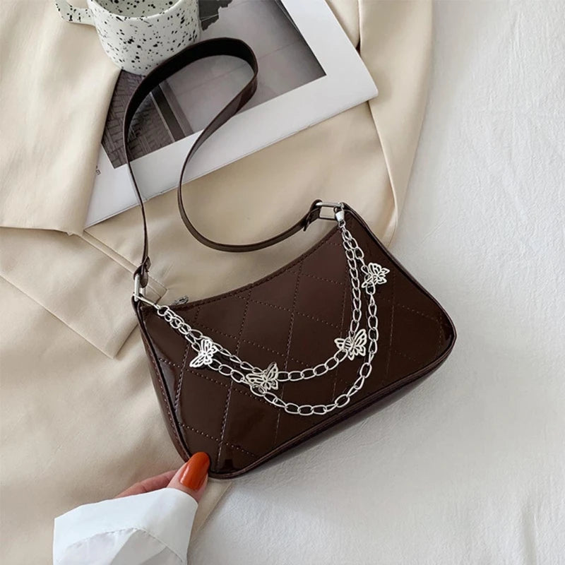 Women Girl PU Handbag Butterfly Chain Strap Shoulder Bags Messenger Crossbody Ba