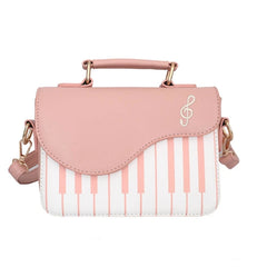 Women Girl Piano Shape PU Leather Handbag Top-handle Shoulder Messenger Crossbod