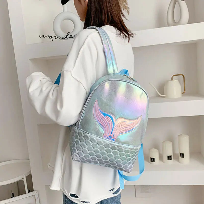 Sequin Glitter Bling Backpacks PU Leather Women Bag Mochila
