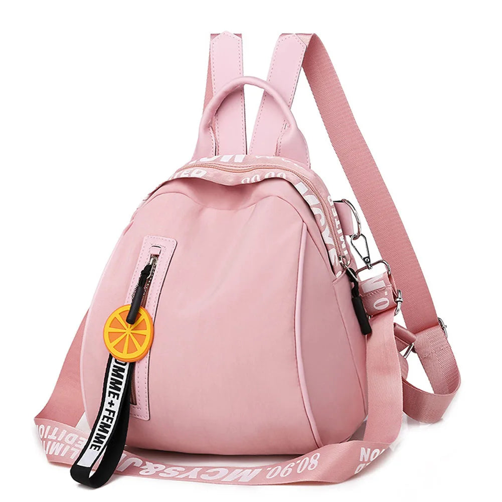 Women Girls Backpack Letter Print Large Capacity Travel Daypack Shoulder Bag
