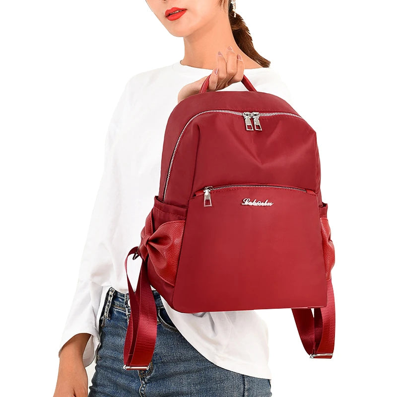 Women Girls Backpack Lightweight Waterproof Oxford Cloth Rucksack