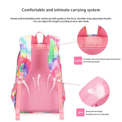 Tie-dyed Print Backpack Set with Lunch Bag & Pencil Case