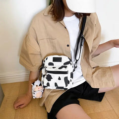 Women's Cow Print Shoulder Crossbody Bag Lady Tote Satchel Purse