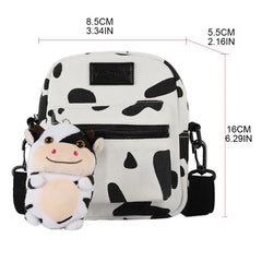 Cartoon Cow Print Crossbody Bag Lady Tote Satchel Purse