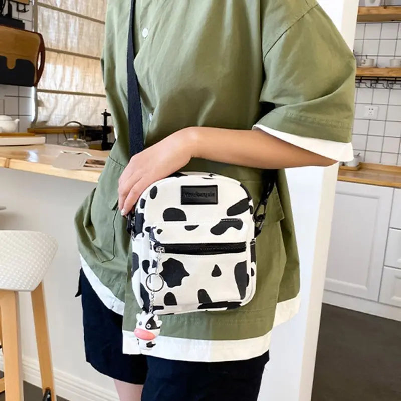 Women's Cow Print Shoulder Crossbody Bag Lady Tote Satchel Purse