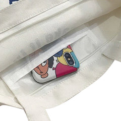 Girls Cartoon Shoulder Bags Canvas Crossbody Messenger Tote for School Shopping