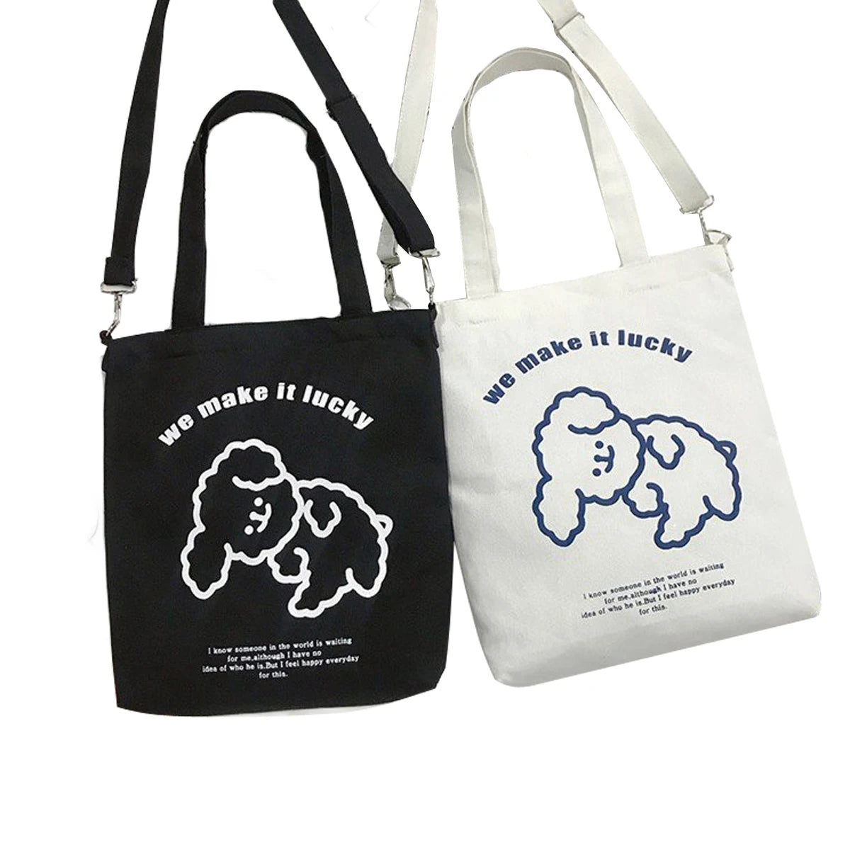 Girls Cartoon Shoulder Bags Canvas Crossbody Messenger Tote for School Shopping
