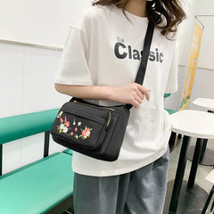 Girls Floral Embroidery Shoulder Crossbody Bag Large Capacity Christmas