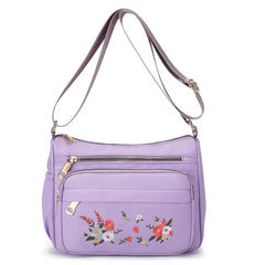 Girls Floral Embroidery Shoulder Crossbody Bag Large Capacity Christmas