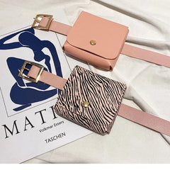Women Girls PU Leather Fanny Pack Waist Bag Cell Phone Travel Pouch