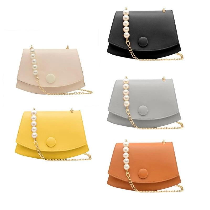 Women Girls PU Leather Handbag Chain Shoulder Bag Summer Tote Messenger Satchel