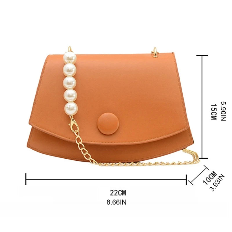 Women Girls PU Leather Handbag Chain Shoulder Bag Summer Tote Messenger Satchel