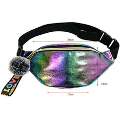 Rainbow Colorful Fanny Belt Bag Pom Tassel Hip Bum Bags