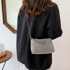 Glitter Evening Bag Rhinestone Crossbody Handbag for Nightclub Party