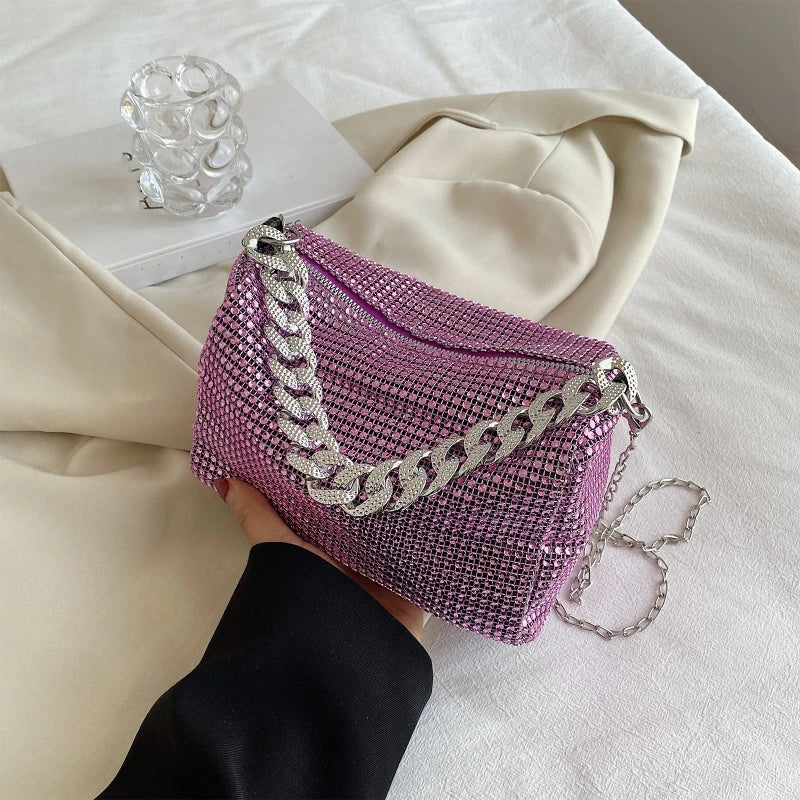 Glitter Evening Bag Rhinestone Crossbody Handbag for Nightclub Party