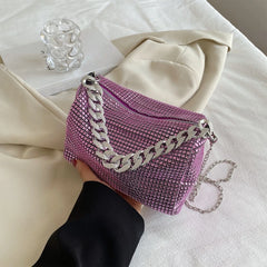 Glitter Evening Bag Rhinestone Crossbody Handbag for Nightclub Party