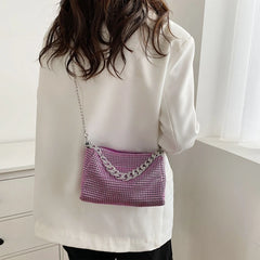 Glitter Evening Bag Rhinestone Crossbody Handbag for Nightclub Party