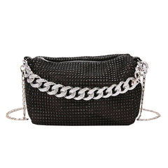 Glitter Evening Bag Rhinestone Crossbody Handbag for Nightclub Party