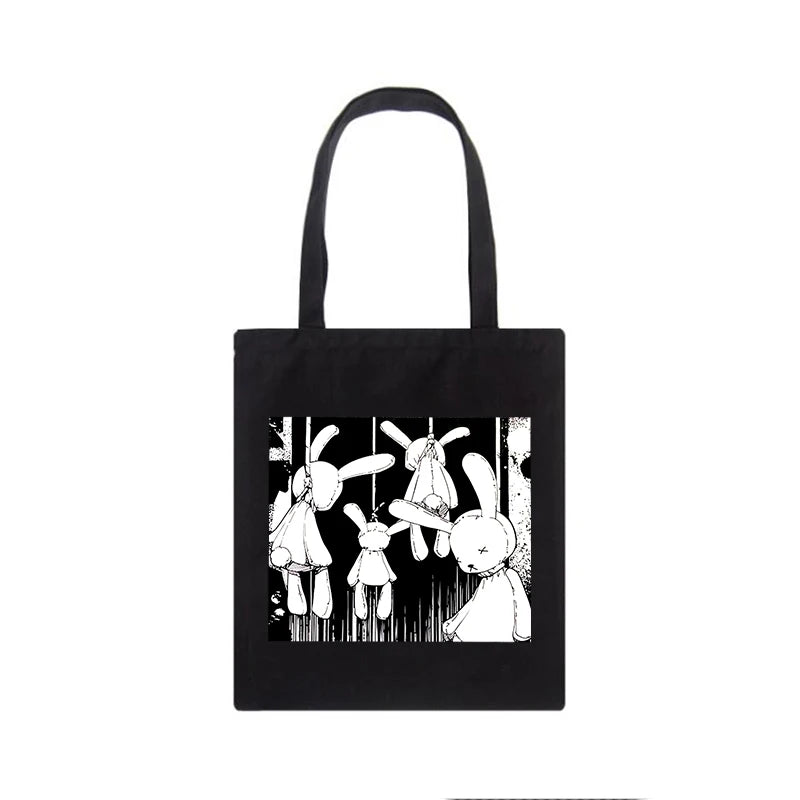 Gothic Rabbit Canvas Bag Harajuku Totes Punk Shoulder Bag