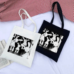 Gothic Rabbit Canvas Bag Harajuku Totes Punk Shoulder Bag