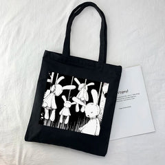 Gothic Rabbit Canvas Bag Harajuku Totes Punk Shoulder Bag