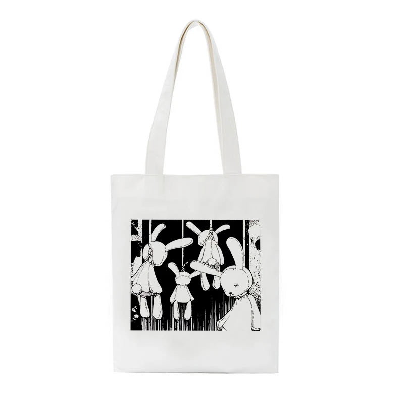 Gothic Rabbit Canvas Bag Harajuku Totes Punk Shoulder Bag