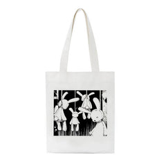 Gothic Rabbit Canvas Bag Harajuku Totes Punk Shoulder Bag