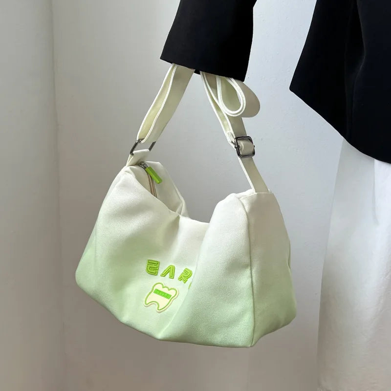 Women Canvas Tote Bag Large Shoulder Shopper Crossbody Handbag