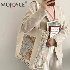 Van Gogh Oil Painting Canvas Shoulder Bag Zipper Grocery Shopper