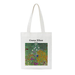 Gustav Klimt Cotton Canvas Shopper Bag Girl Harajuku 90s Y2K