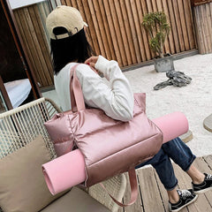 Women Gym Sports Bag Waterproof Yoga Mat Pink Duffle Bags for Sport Fitness