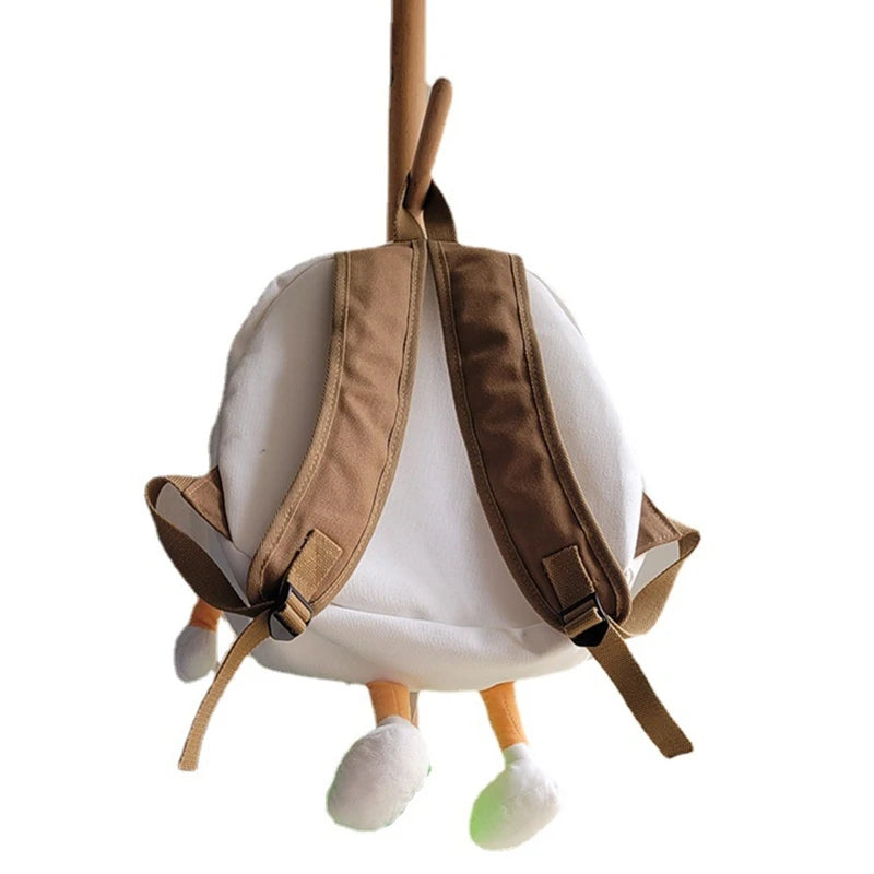 Women Hamburger Backpack Canvas Casual Rucksack Large Capacity School Bookbag